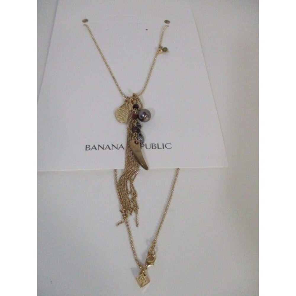 Banana republic Tassel Stone Pendant Necklace NWt 49